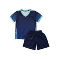 thumbnail image 1 of TSSOE Soccer Uniforms for Kids Boys Football Jersey V Neck Practice T Shirt and Sport Shorts Set Team Navy Blue M, 1 of 6
