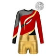 thumbnail image 1 of TSSOE Sparkle Leotards for Girls Long Sleeve Gymnastics with Shorts Tumbling Dance Unitards Biketards Dancewear Red 12, 1 of 5
