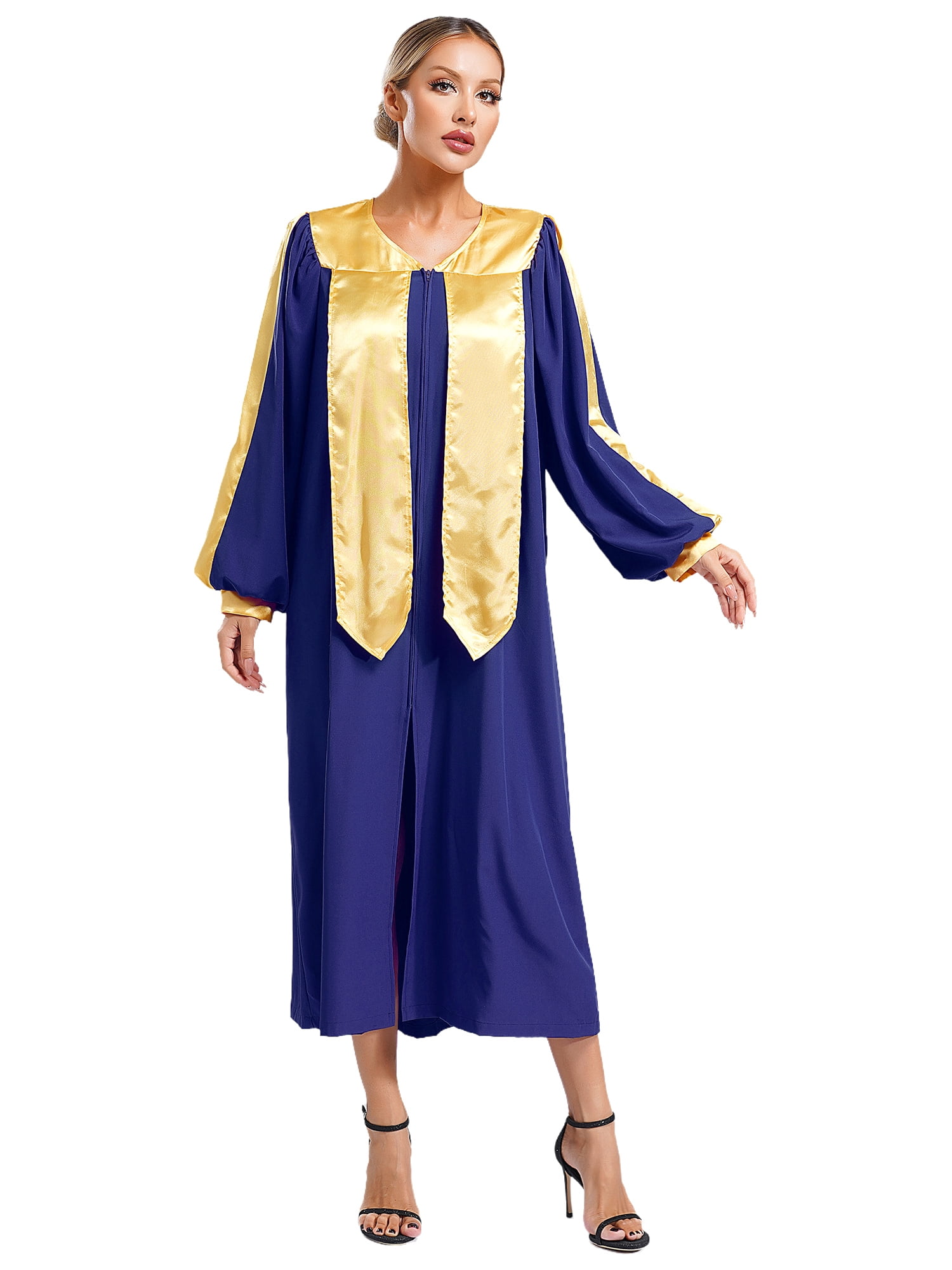 TSSOE Unisex Matte Choir Robe Adults V-neck Long Sleeve Graduation Gown ...