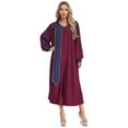 thumbnail image 1 of TSSOE Unisex Women Men Clergy Robe V-neck Color Block Split Zipper Front Choir Robe Pulpit Gown For Church Burgundy L, 1 of 7