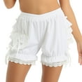 thumbnail image 1 of TSSOE Women's Lolita Bloomers Maid Ruffled Lace Panties Victorian Steampunk Pumpkin Shorts Pettipants White S, 1 of 7