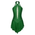 thumbnail image 1 of TSSOE Womens Adult Lyrical Dance Dress Sparkly Backless Ballet Leotards Modern Contemporary Dancewear Dark Green L, 1 of 7
