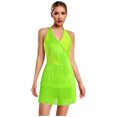 thumbnail image 1 of TSSOE Womens Fringe Jumpsuit Latin Dance Romper Sleeveless Tassel Ballroom Dance Samba Rumba Leotard Yellow 3XL, 1 of 5