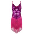 thumbnail image 1 of TSSOE Womens Shiny Sequins Spaghetti Straps Rhythm Latin Samba Rumba Tango Dance Dress Fringe Party Rose One_Size, 1 of 6