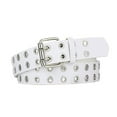 thumbnail image 1 of TSSUOUN Punk Double Needle Buckle Waistband Women's Eye Belt White Paired Jeans Double Empty Buckle Waistband, 1 of 5