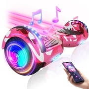 LENOGE Bluetooth Hoverboard, 6.5 300W Powerful Motor Hover Board with LED Lights, 6-10MPH Max Speed Self Balancing Electric Scooter