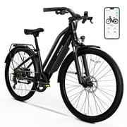TST Electric Bike for Adults 26", Peak 750W Electric Bicycles with Fenders and Rear Rack, 60miles Long Range, E-Mountain Bike, 7-Speed, 10.4AH Battery, UL2849, APP Control