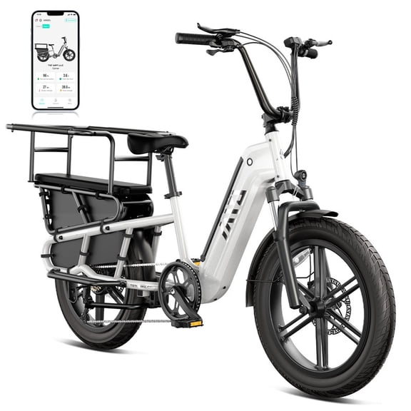 TST Electric Bike, Peak 1500W E-Mountain Bike, 48V/15AH Battery UL2849, 20" Fat Tire Ebike, 28mph Fast Cargo Ebikes, Electric Bicycle