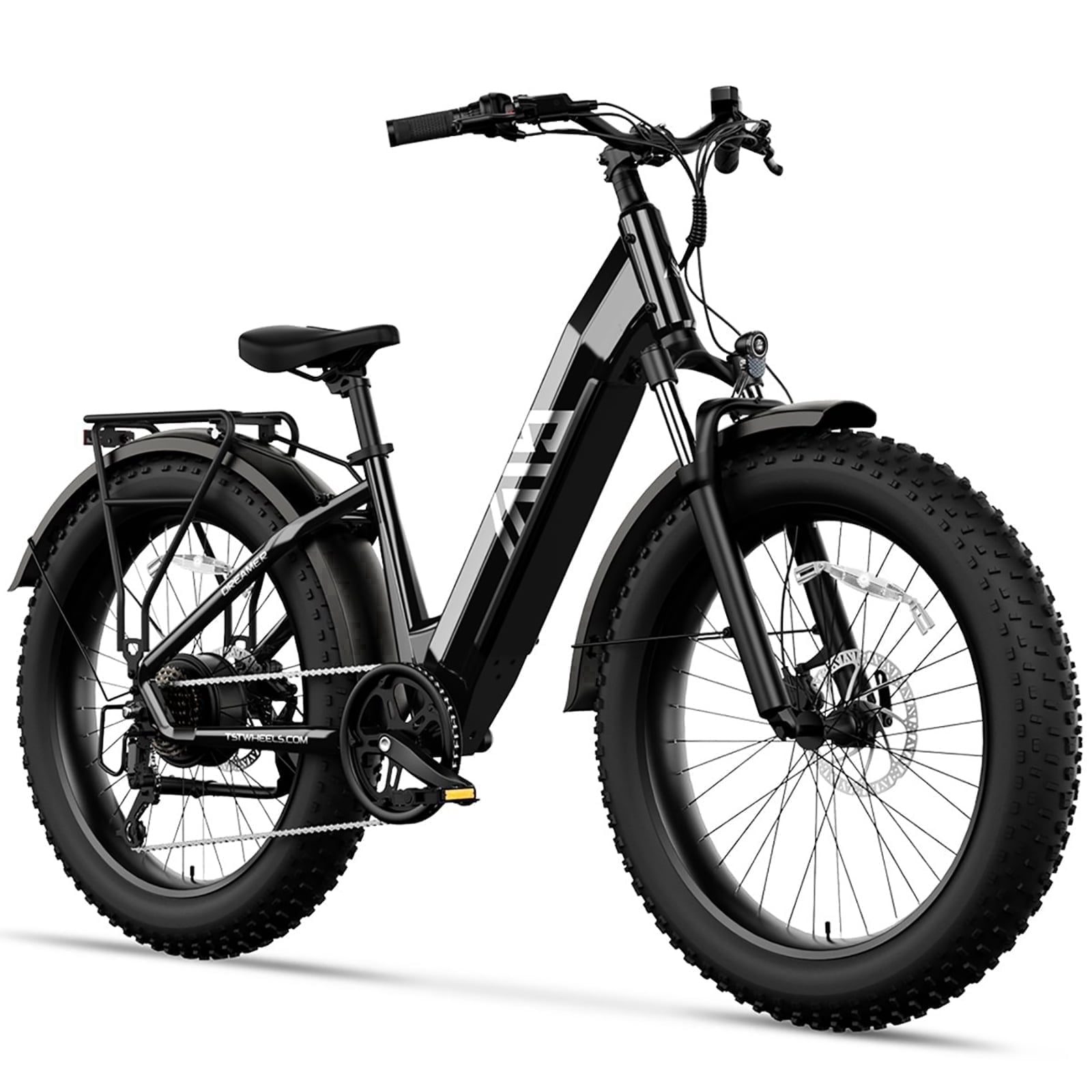 TST Dreamer Electric Bike for Women, 750W E-Mountain Bike, 26" Fat Tire Electric Bike, 48V/15Ah Battery UL2849, 60Miles Long Range, 7-Speed Gear, 20mph Fast Ebike