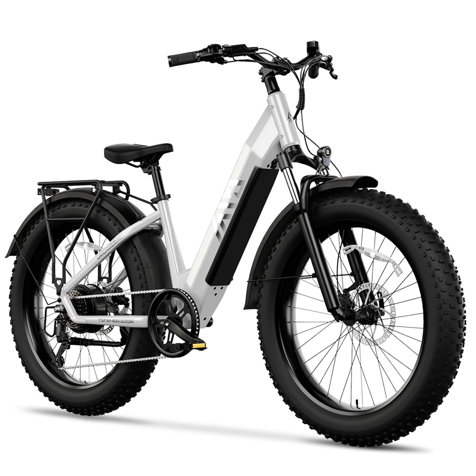 TST Electric Bike for Women, 750W E-Mountain Bike, 26" Fat Tire Electric Bike, 48V/15Ah Battery UL2849, 60Miles Long Range, 7-Speed Gear, 20mph Fast Ebike