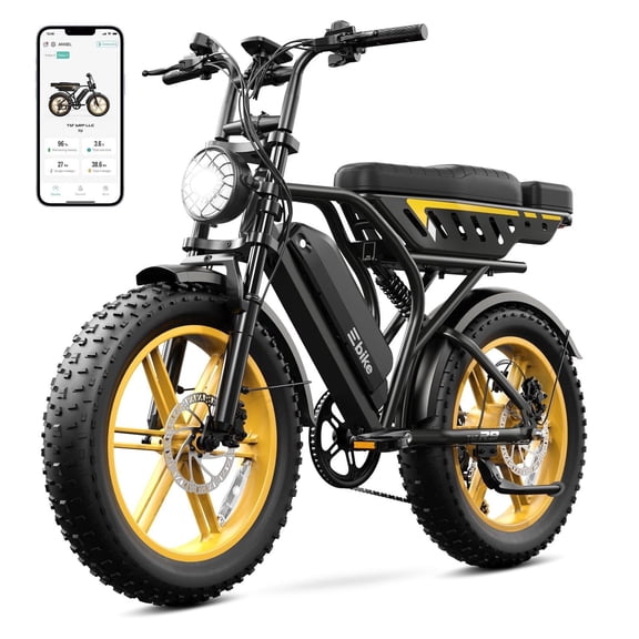 TST Electric Bike for Adults, 48V/15AH Battery, 750W Peak 1500W Motor, 20"x4" Fat Tire, E Mountain Bike, UL2849