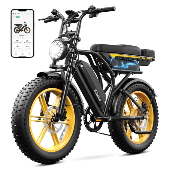 TST Electric Bike for Adults, Dual 48V/15AH Battery, 750W Peak 1500W Motor, Max 28MPH, 20"x4" Fat Tire, E Mountain Bike, UL2849