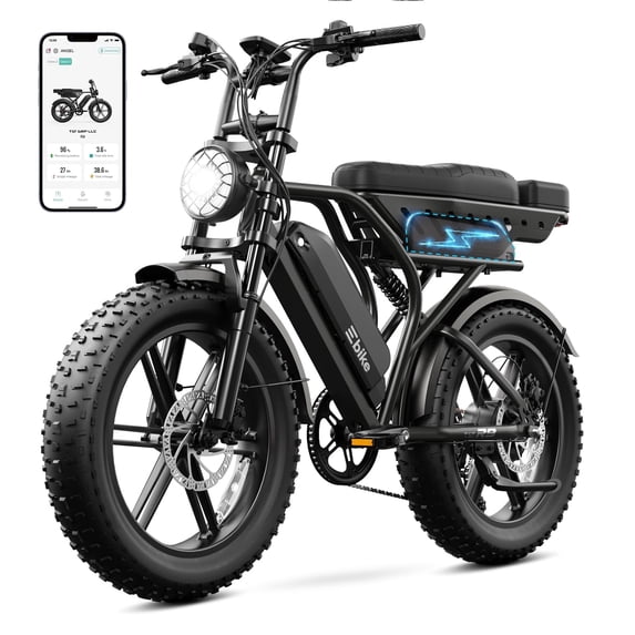 TST Electric Bike for Adults, Dual 48V/15AH Battery, 750W Peak 1500W Motor, 20"x4" Fat Tire, E Mountain Bike, UL2849