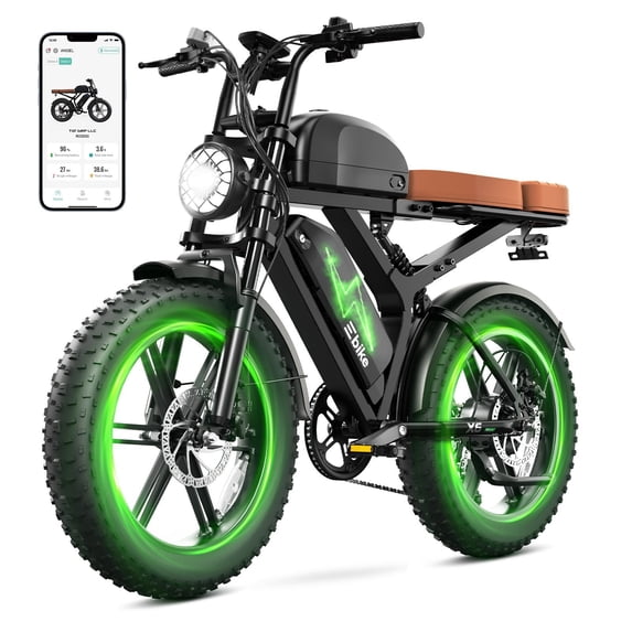 TST Electric Bike for Adults, Dual 48V/15Ah Battery, 750W Peak 1500W Motor, 20"x4" Fat Tire, E Mountain Bike, UL2849