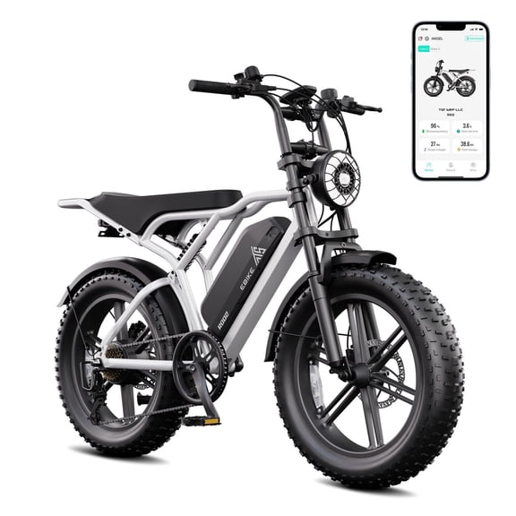 TST Electric Bike for Adults, 750W Peak 1500W Motor, 20"x4" Fat Tire, E Mountain Bike, 48V/15AH UL2849
