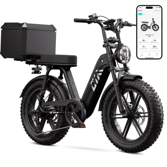 TST Electric Bike for Women, 20"x4" Fat Tire, 750W Motor 48V/15AH Tested to UL 2849 Standard by SGS, Dual Hydraulic Disc Brakes, Full Suspension
