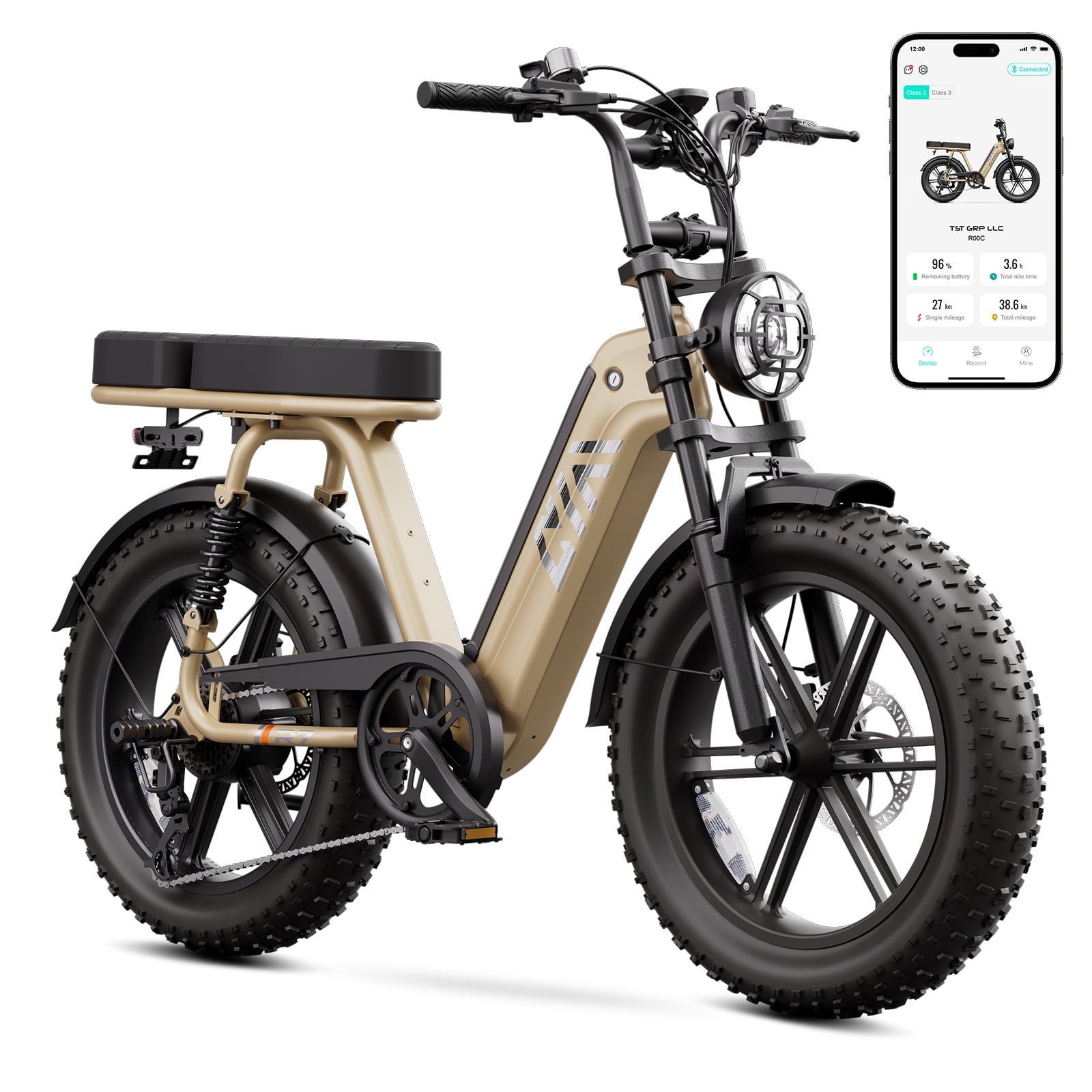 TST Electric Bike for Women, 20"x4" Fat Tire, E Mountain Bike, 750W Motor 48V/15AH UL2849, Dual Hydraulic Disc Brakes, Full Suspension