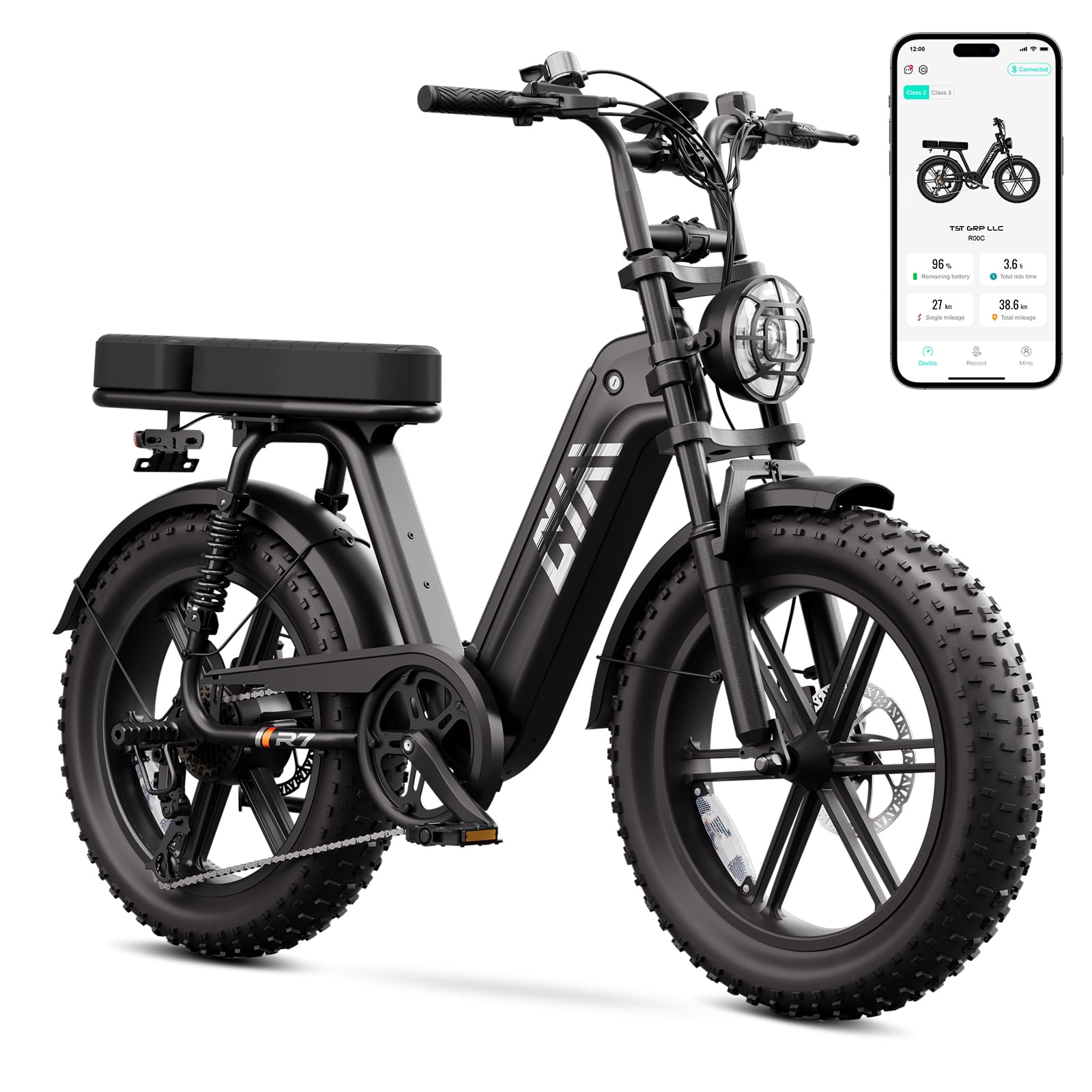 TST Electric Bike for Women, 20"x4" Fat Tire, E Mountain Bike, 750W Motor 48V/15AH UL2849, Dual Hydraulic Disc Brakes, Full Suspension
