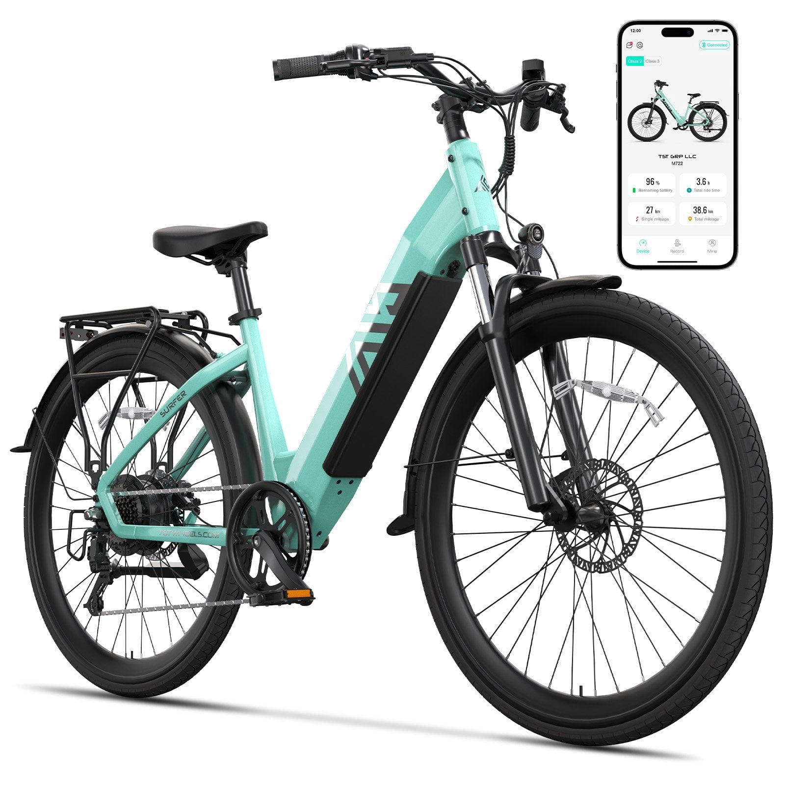 TST Electric Bike for Women, Peak 1000W E-Mountain Bicycle, 27.5" Tire EBike with 48V/15Ah Battery