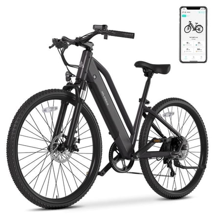 TST Electric Mountain Bike for Adults, 350W 26" Electric Commuter Bicycle, 36V Removable Battery, Adjustable 7 Speed E-Bike