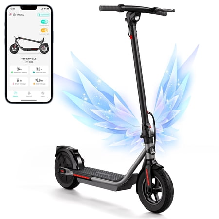 TST Electric Scooter, 500W Motor, 10" Solid Tire E Scooter with Round Tube Design, 19mph Folding Electric Scooter and APP Control