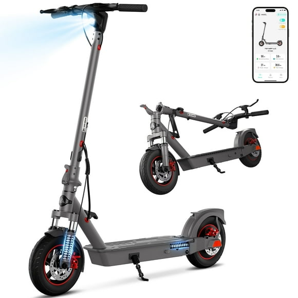 TST Electric Scooter, 800W Motor, Dual Shock Absorption, 10" Solid Tire E Scooter with Stamping Design, 20mph Folding Electric Scooter and APP Control