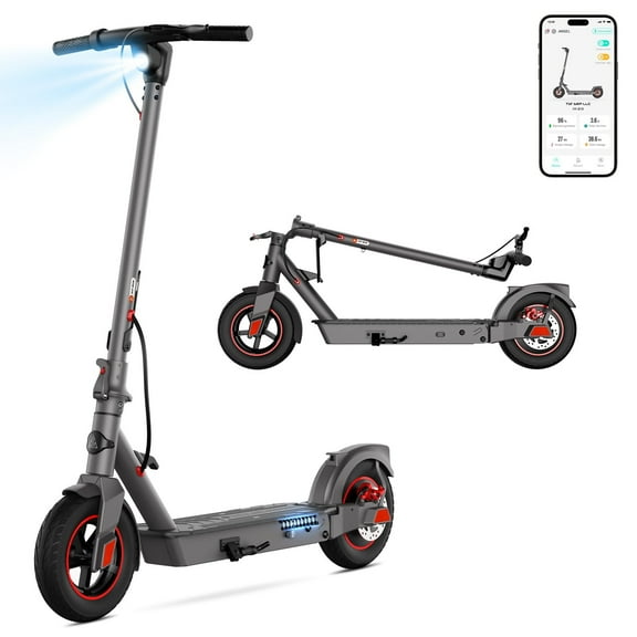 TST Electric Scooter, 800W Motor, Shock Absorption, 10" Solid Tire E Scooter with Stamping Design, 20mph Folding Electric Scooter and APP Control