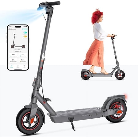 TST Electric Scooter, Peak 500W Motor, Max 20 Mph, 20 Miles Range, 10" Solid Tire, All Aluminum Body Foldable Commuter E Scooter for Adults with Shock Absorption and App Control