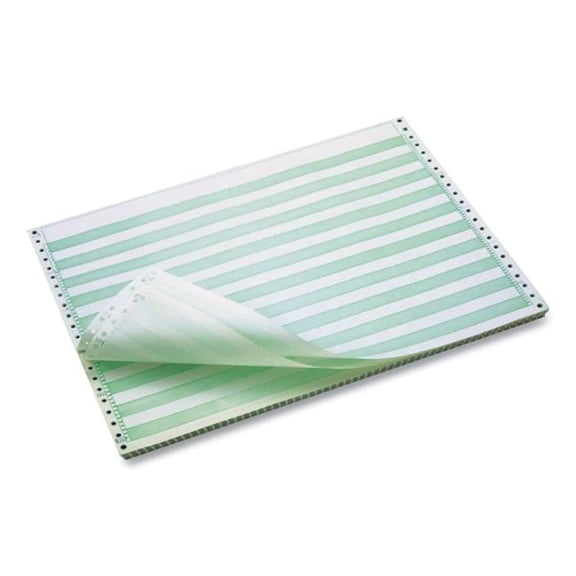 TST & Impreso Continuous Feed Computer Paper - 1-part - 18 lbs Bond - 5.5 x 14.88 in. - White & Green Bar