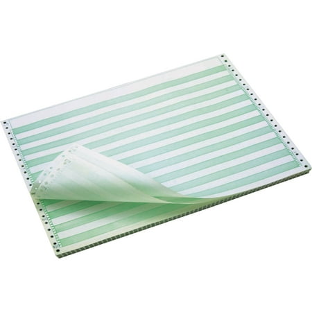 TST Impresso Continuous Feed Computer Paper 18lb 11 x 14.88 White/Green 3100/Ctn