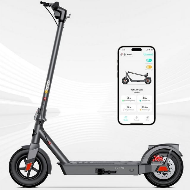 TST VS4 Pro Electric Scooter, 10" Pneumatic Tire, 500W Motor, Max 20 Mile Range, 19 MPH, Digital Display and Cruise Control Foldable E-Scooter for Adults
