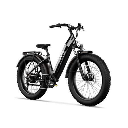 TST Women Fat Tire Electric Bike, 750W Low-Step E Bike, up to 28 MPH & 28-33 Miles Range, 26" 48V 15AH Removable Battery Electric Bicycle, Black