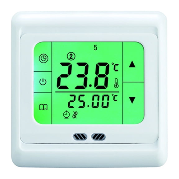 TST60-EP Floor Heating Regulator With White, Blue, Green Backlight Touch Screen Thermostat Warm Floor With Temperature 2 Sensors ,Easy to Install