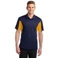 thumbnail image 1 of TST655 Mens Side Blocked Micropique Sport-Wick Polo T-Shirt, True Navy & Gold - 3XL Tall, 1 of 1