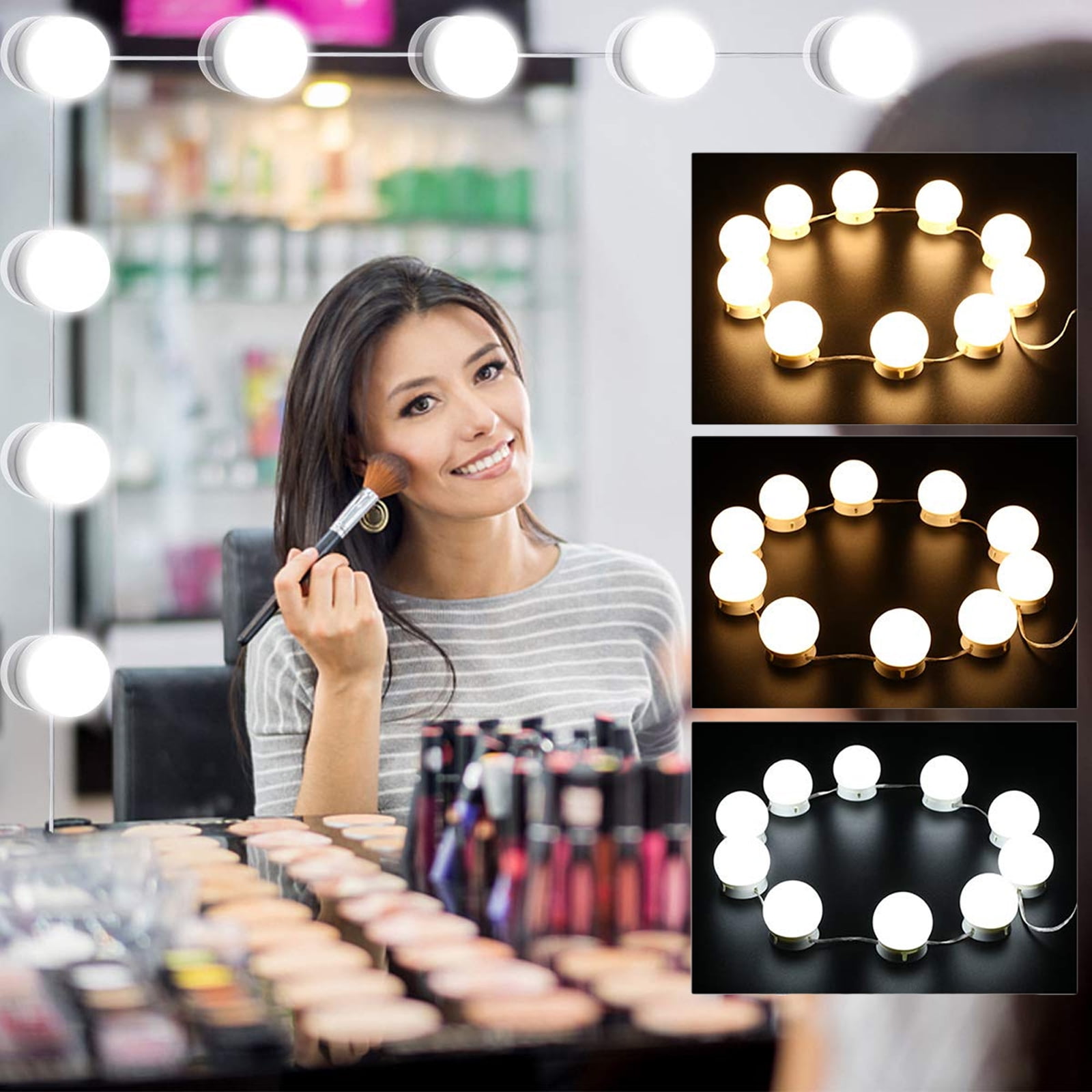 Auslese Makeup Mirror Dimmable usb LED Bulb Set of 10 Bulbs Lights for LED Vanity  Mirror with 3 Colour Modes & 10 Adjustable Brightness With Easy  Installation - Price in India, Buy