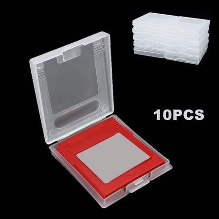 TSV 10 Pcs Clear Plastic Game Card Cases, Game Cartridge Card Box Case Cover Fit for Nintendo Gameboy Color GBC, Game Card Cartridge Holder, Game Cartridge Case Dust Cover