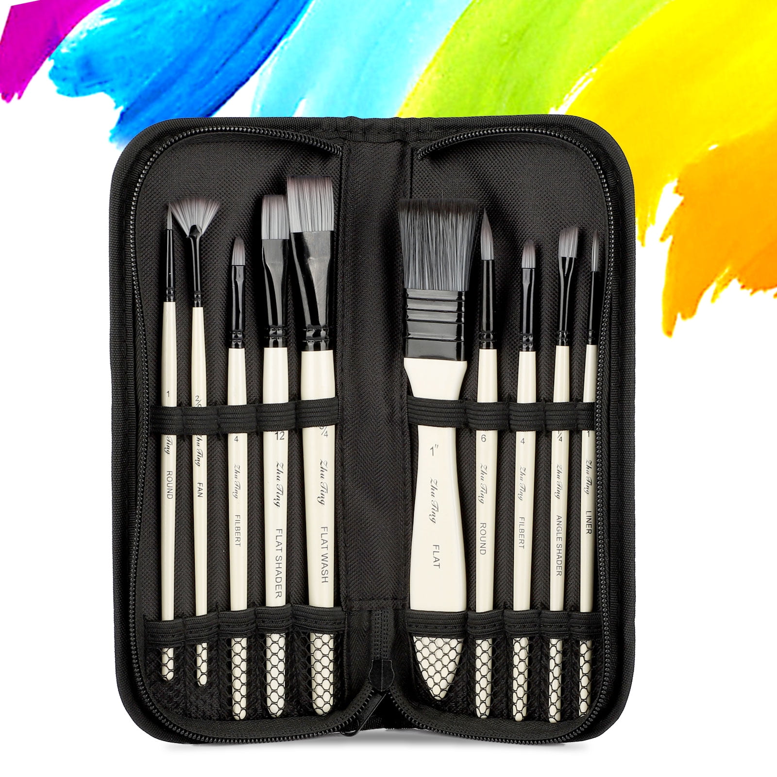 JTDEAL Paint Brush Holder 22 Slots Paint Brush Storage for Acrylic Oil  Watercolor Gouache Artist Paint Brush Roll Canvas Pouch Silver white Holds  100 brushes 1 set