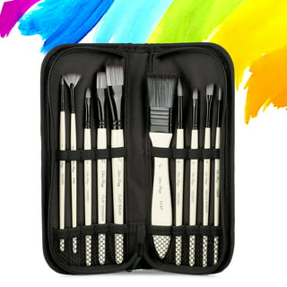 Transon 20pcs Art Painting Brush Set for Acrylic Watercolor Gouache Hobby  Craft Face Painting Black