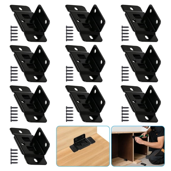 TSV 10 Set Stainless Steel Shelf Brackets, Furniture Joint Right Angle Bracket, Heavy Duty Metal Corner Brace Shelf Supporter for Wood Aufuga