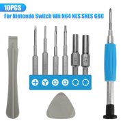 TSV 10-in-1 Torx T8 T6 Triwing Screwdriver Repair Tool Kit Fit for Nintendo Switch/Nintendo Wii/NES/SNES/GBA, PS4/PS5/Xbox One/3DS/ Gamecube/N64