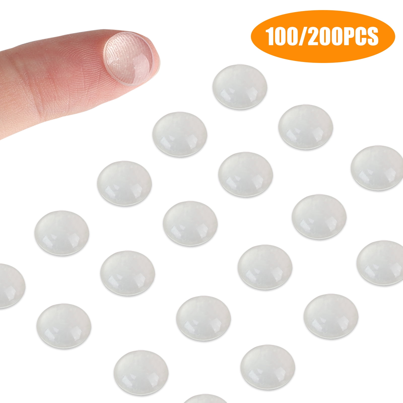 TSV 100 Pcs Clear Cabinet Bumpers Rubber Bumpers, Sound Dampening Self-Adhesive Bumper Pads, Hemispherical Silicon Transparent Door Stoppers for Drawer, Picture Frames, Cutting Boards