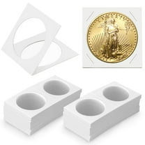 TSV 100pcs Cardboard Coin Holders, 2 x 2" Coins Flips, Currency Holders for Coin Supplies