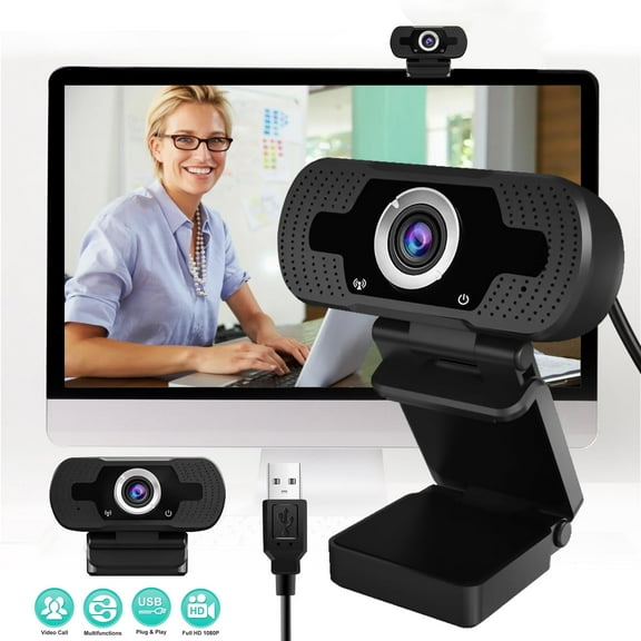 TSV 1080P Webcam with Mic, Streaming Computer Web Camera, Full HD USB Laptop Webcam for Video Calling/Zoom/Meeting
