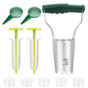 EEEkit 10pcs Bulb Planter Set, 6pcs Mini Hand Seeding Pot Tool with Metal Bulb Planter for Soil Plant