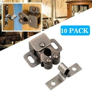 TSV 10pcs Double Roller Catch Cupboard Cabinet Door Latch Hardware Antique Oil-Rubbed Bronze Home Kitchen Tools