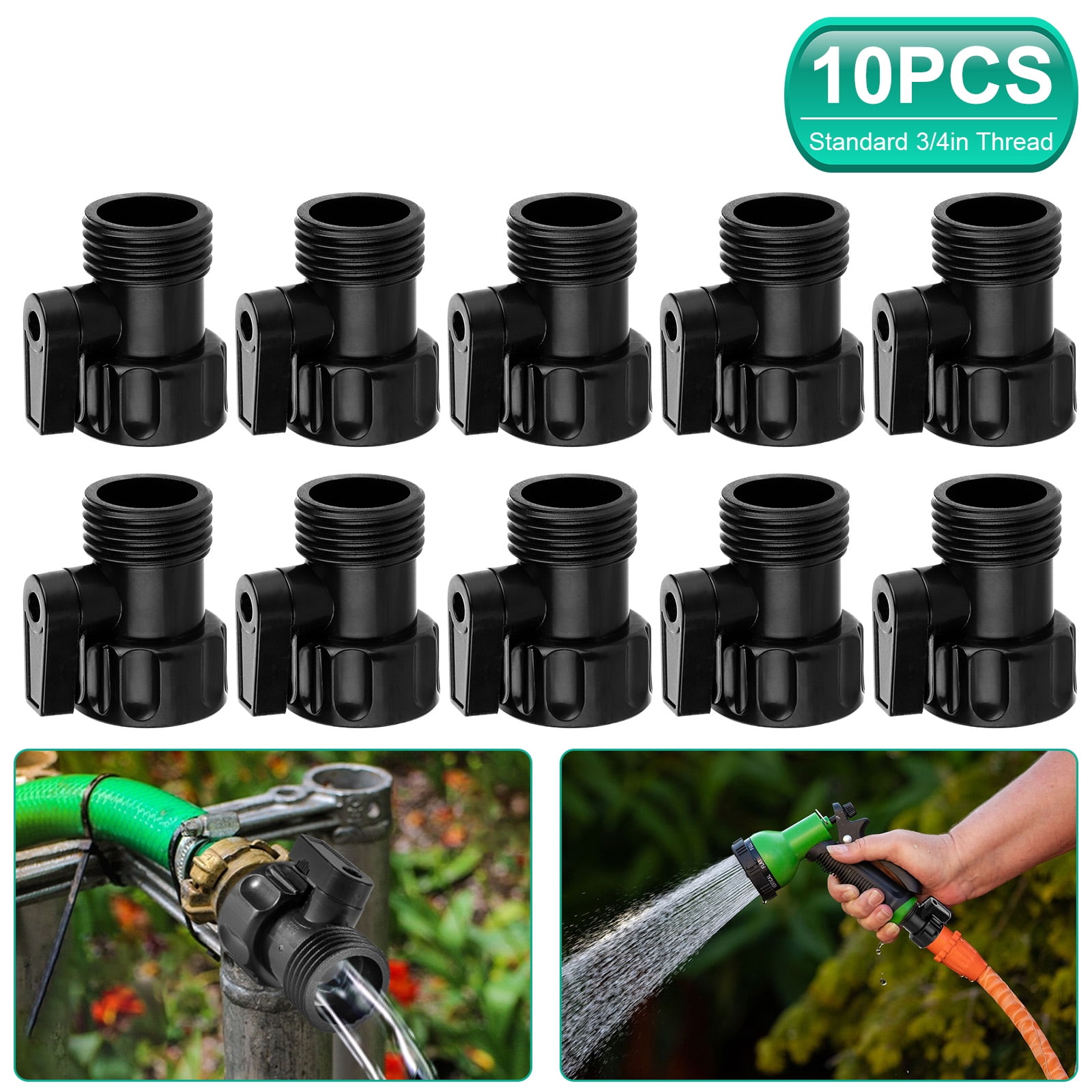 TSV 10pcs Garden Expandable Hose Repair Kit, 3/4'' Shut Off Valve Water