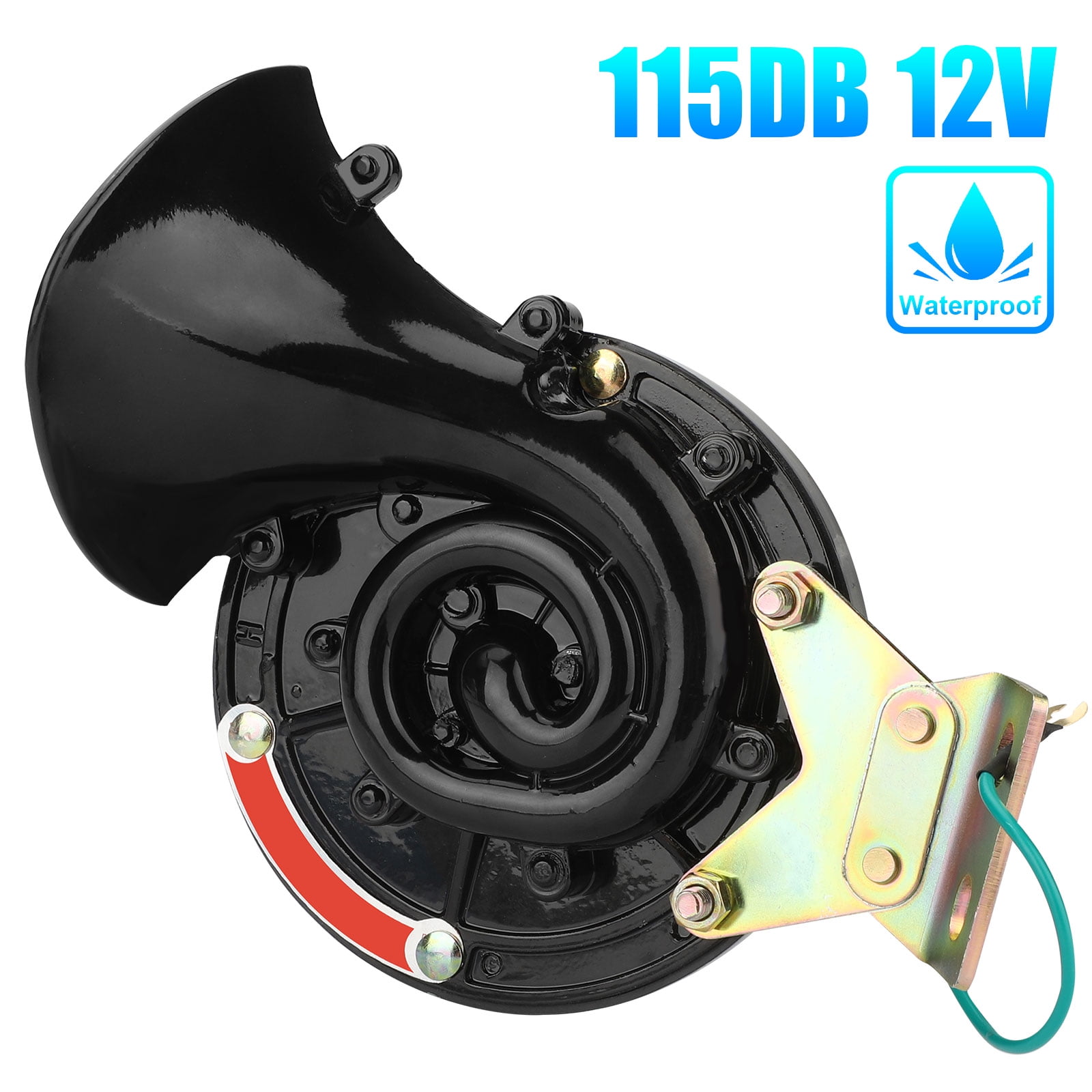 TSV 115 DB Super Loud Horn, Universal Electric Snail Horn for Truck Train  Boat Car, Air Electric Snail Single Horn, 12V Waterproof Motorcycle Snail