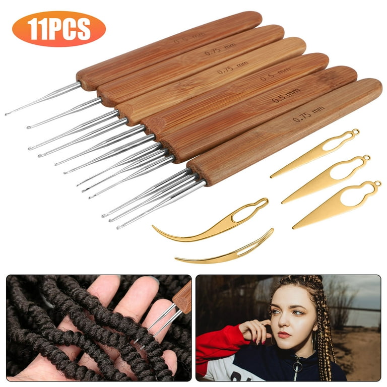 10 Pieces Dreadlock Tool, Interlocking Tool for Locs, Dreadlock Crochet  Needle with Bamboo Handle, Hair Clips for Locs, Crochet Needle for  Dreadlocks