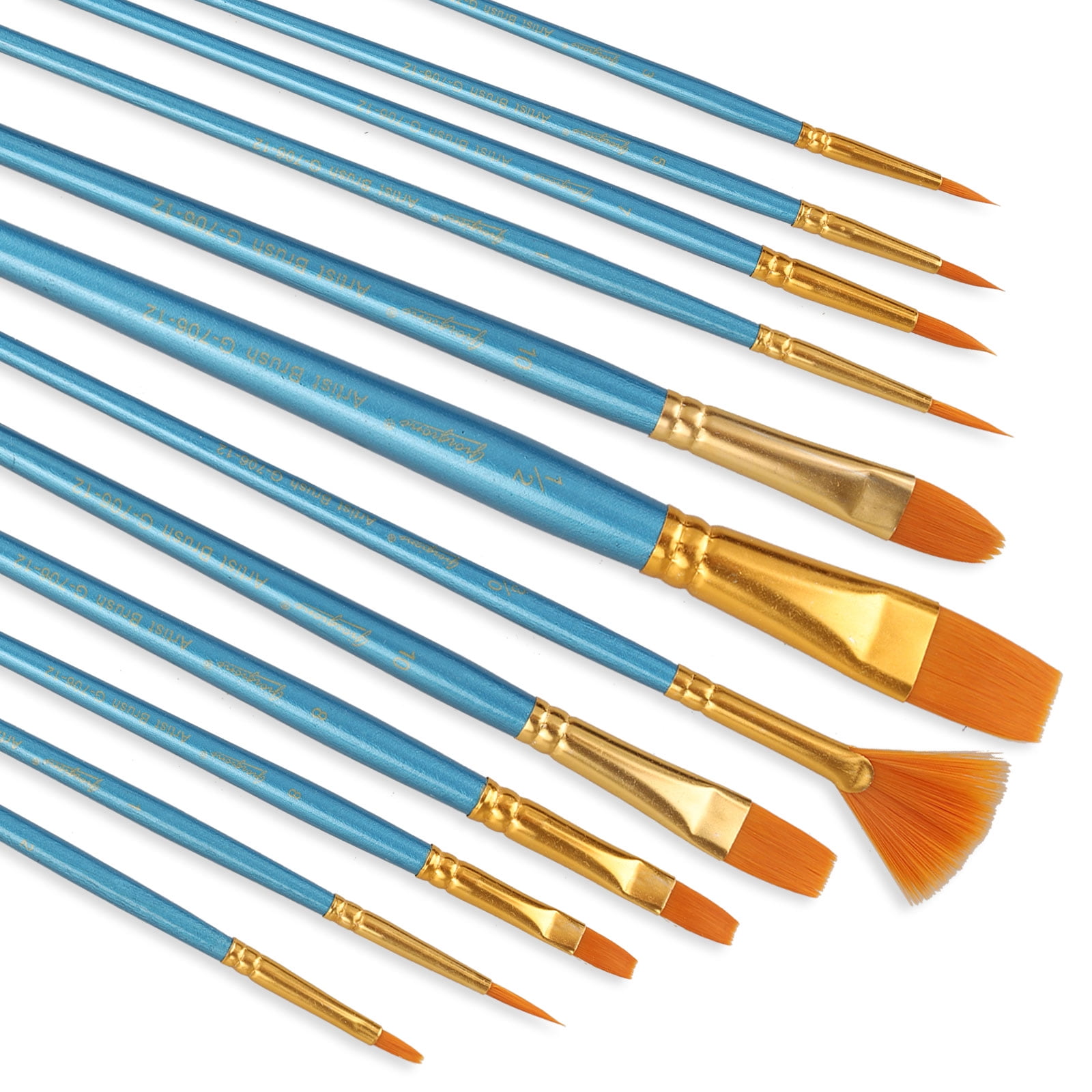 Acrylic Paint Brushes Set 15 Pieces, Nylon Bristle Paintbrushes for Acrylic  Painting, Oil and Watercolor Brushes for Body Face Rock Canvas Miniatures