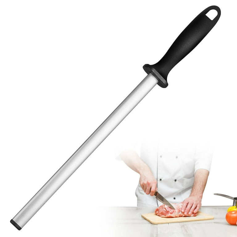 Knife Sharpener Rod Honing Steel 9.5 Chef Knives Sharpening Steels Stick  For Kitchen Professional Carbon Steel Knife Sharpener - Sharpeners -  AliExpress